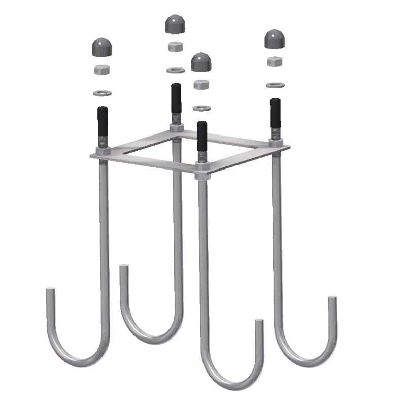 Gabarit de scellement 210 x 210 mm pour support principal | Prossentiel