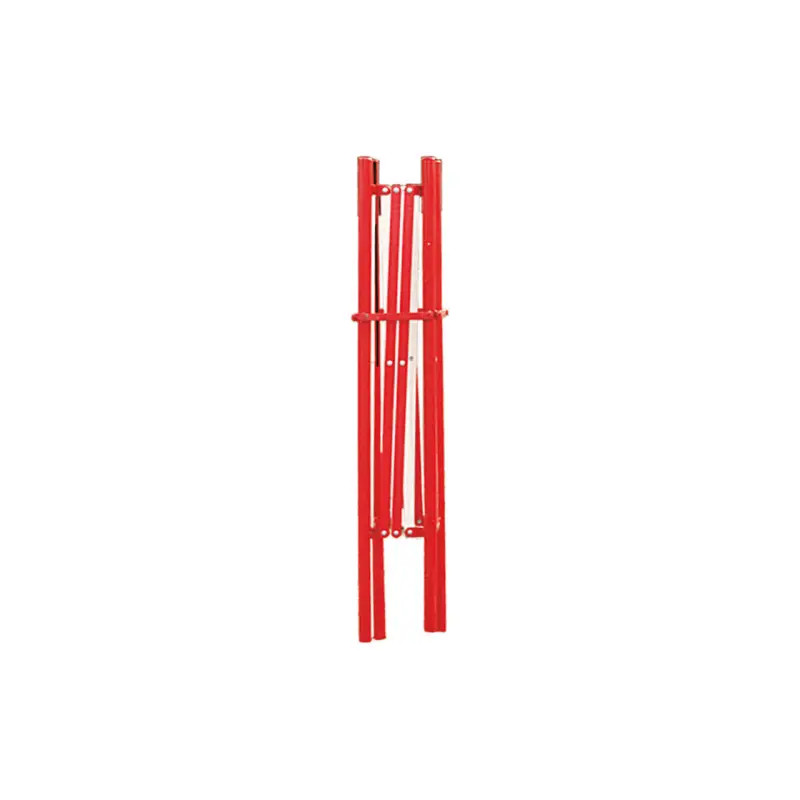 Barrière de chantier extensible carrée acier rouge et blanc | Prossentiel
