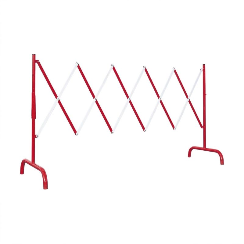 Barrière de chantier extensible acier rouge et blanc jusqu'à 3000 m | Prossentiel