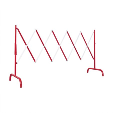 Barrière de chantier extensible acier rouge et blanc jusqu'à 3000 m | Prossentiel