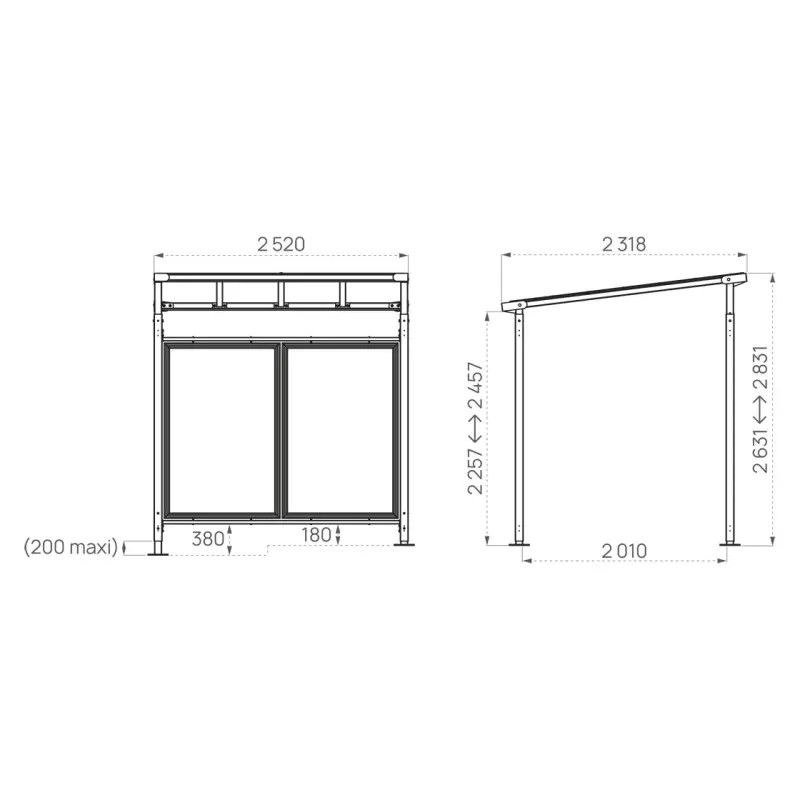 Abri piétons passage couvert Milan | Prossentiel