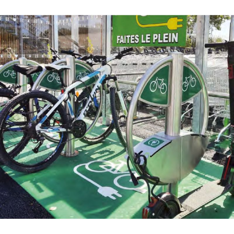 Arceau vélo VAE avec recharge électrique inox Norea | Prossentiel