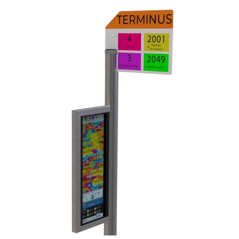 Poteau arrêt de bus avec anneau lumineux | Prossentiel