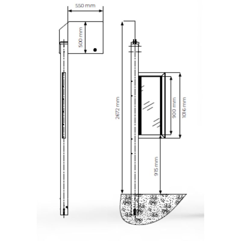 Poteau arrêt de bus avec anneau lumineux | Prossentiel