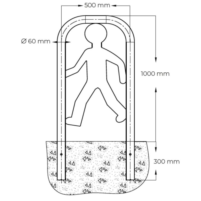 Bonhomme acier signalisation passage piéton