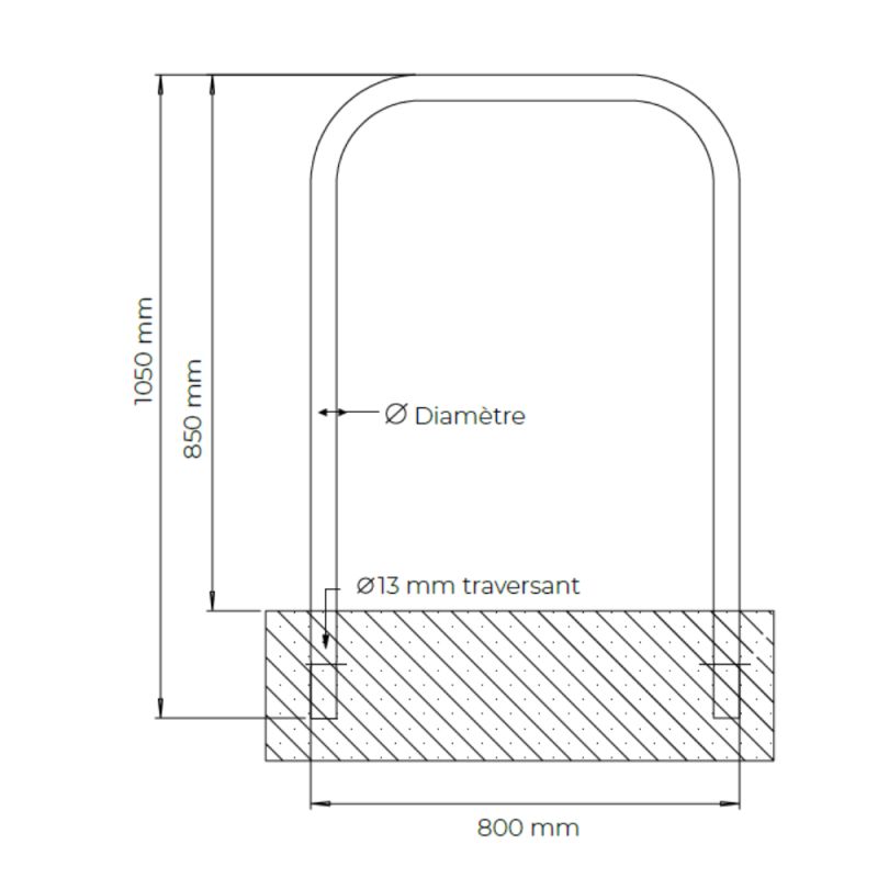 Arceau vélo rectangulaire Andria