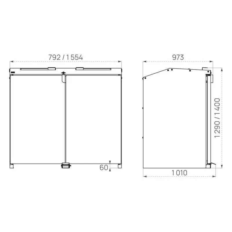 Abri conteneurs et biodéchets double Berlin