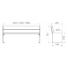Banc bois et acier Kub - 2 places