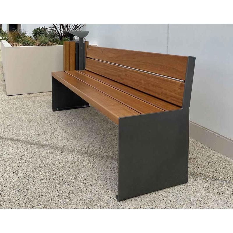 Banc bois et acier Kub - 3 places Prossentiel