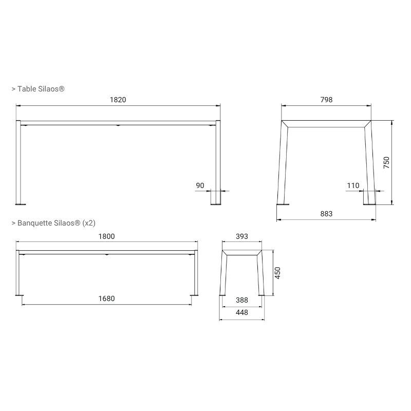 Table de pique-nique acier et bois Silaos®