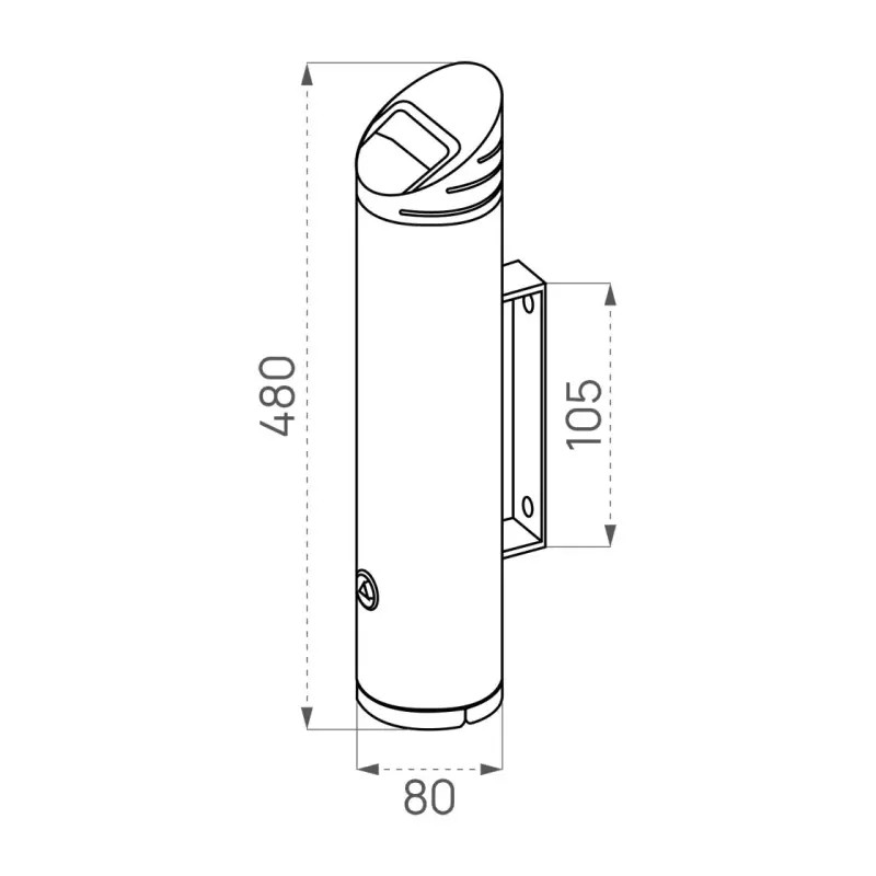 Cendrier mural tube aluminium biseauté Prossentiel