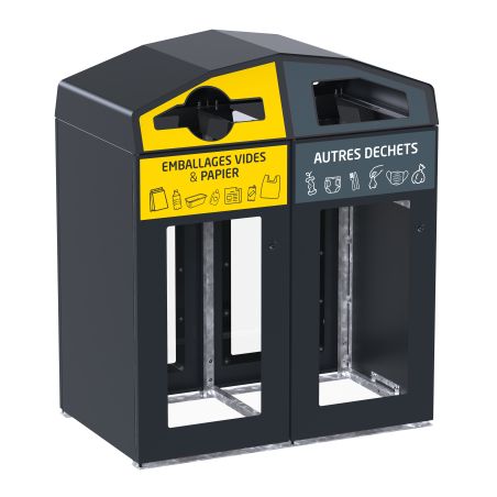 Station de recyclage Vigipirate 2 flux - 110L