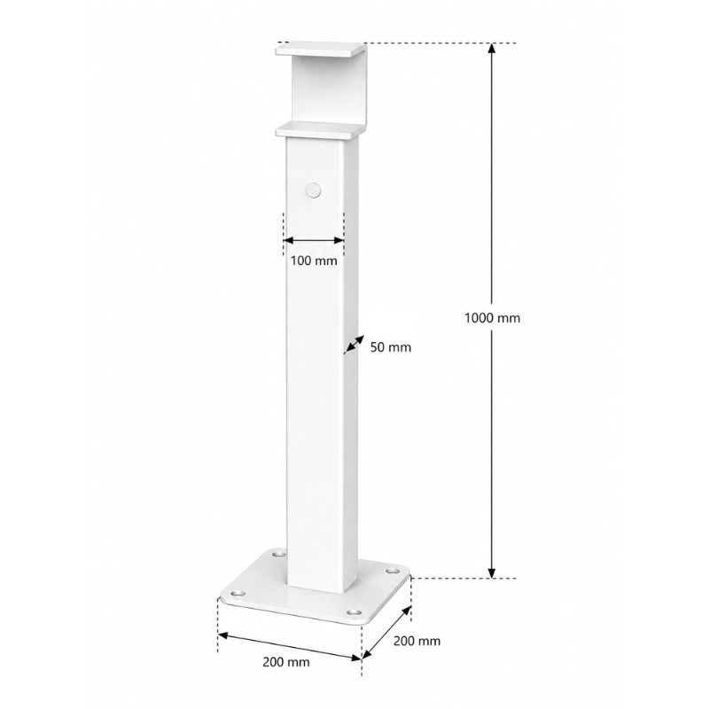 Poteau de réception pour longue barrière tournanteen position ouverte Prossentiel