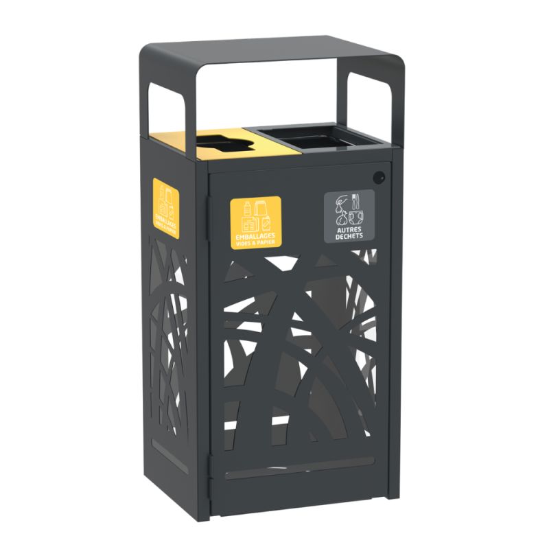 Corbeille tri sélectif métal Cybel - 60L