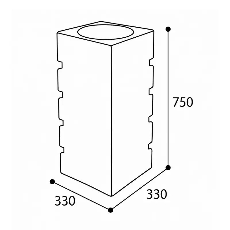 Cendrier béton avec coupelle inox Ares - 1,5L Prossentiel