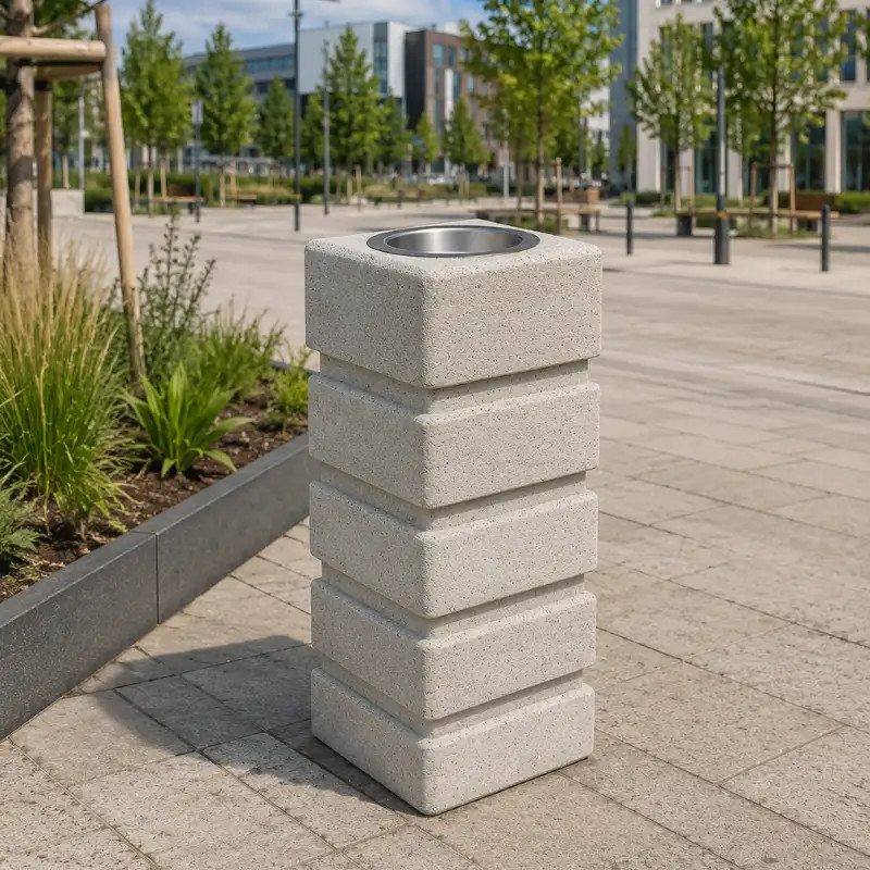 Cendrier béton avec coupelle inox Ares - 1,5L Prossentiel