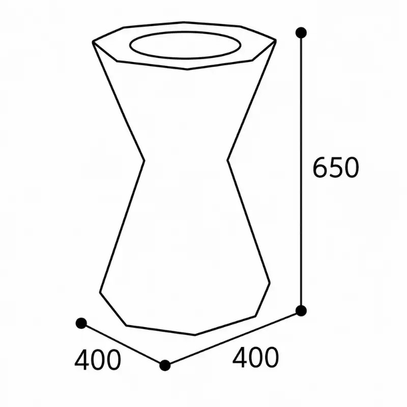Cendrier béton design avec bac inox Keops -1,5L Prossentiel