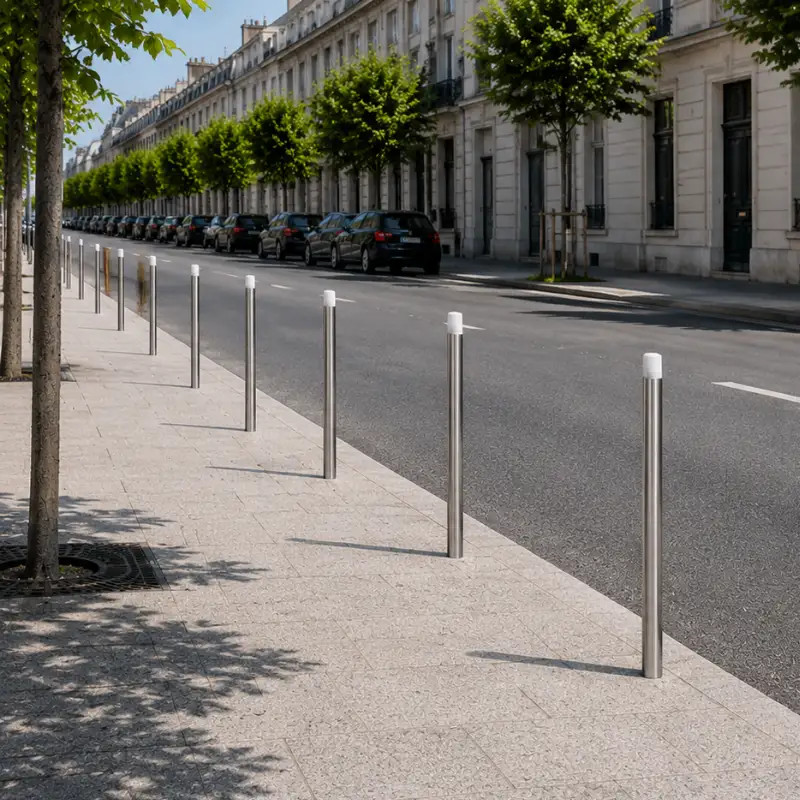Potelet PMR haute visibilité Inox Prossentiel
