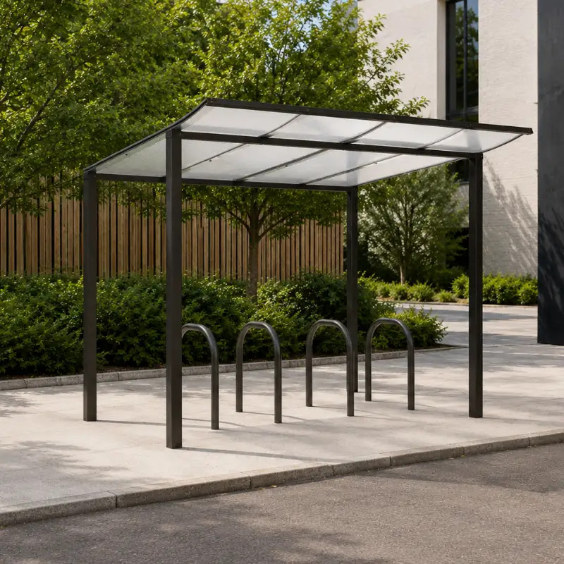 Abri vélos Modulo avec bardages verre Prossentiel