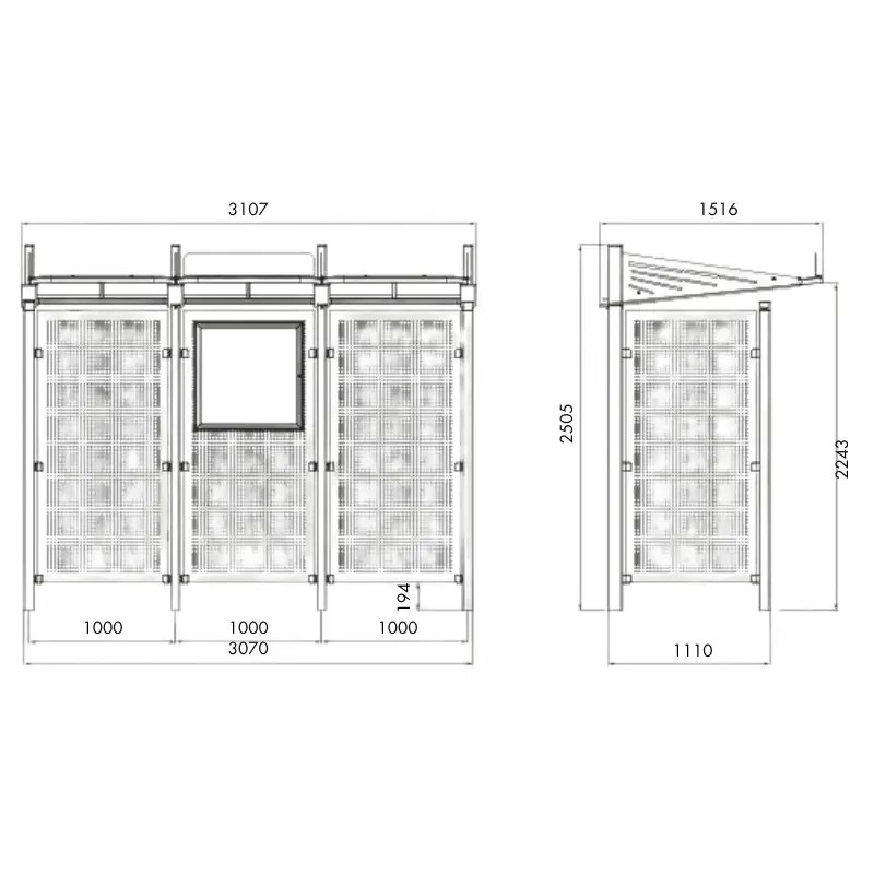 Extension Abri bus Conviviale® acier par module intermédiaire Prossentiel