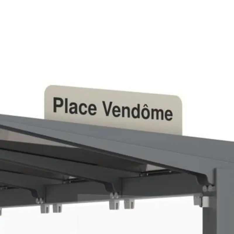 Plaque d'arrêt latérale - Abri bus Venise Prossentiel