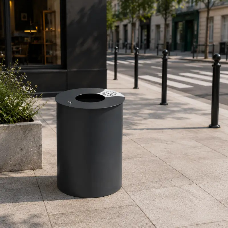 Poubelle extérieure ronde Urbis Prossentiel