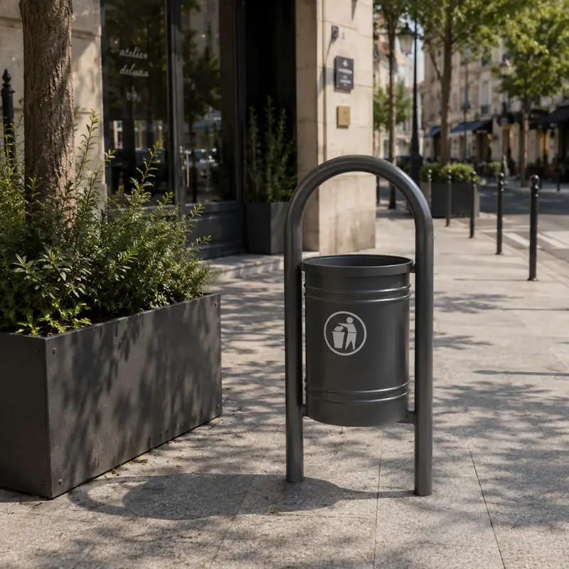 Corbeille urbaine basculante arche Vercors 40L Prossentiel