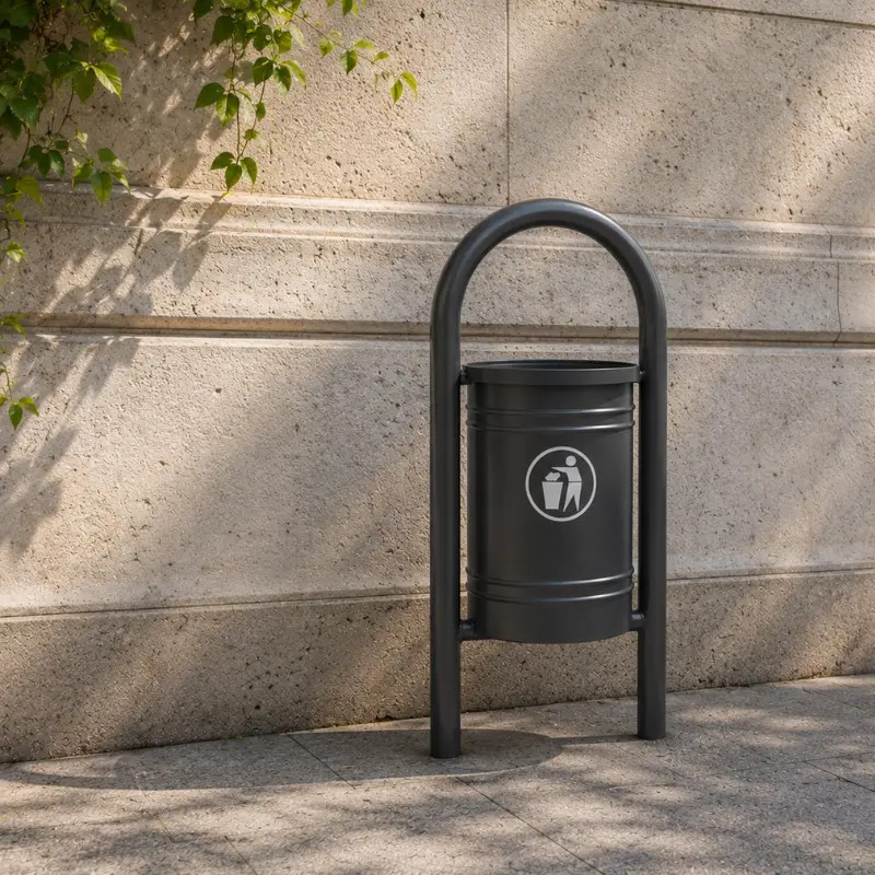 Corbeille urbaine basculante arche Vercors 40L Prossentiel