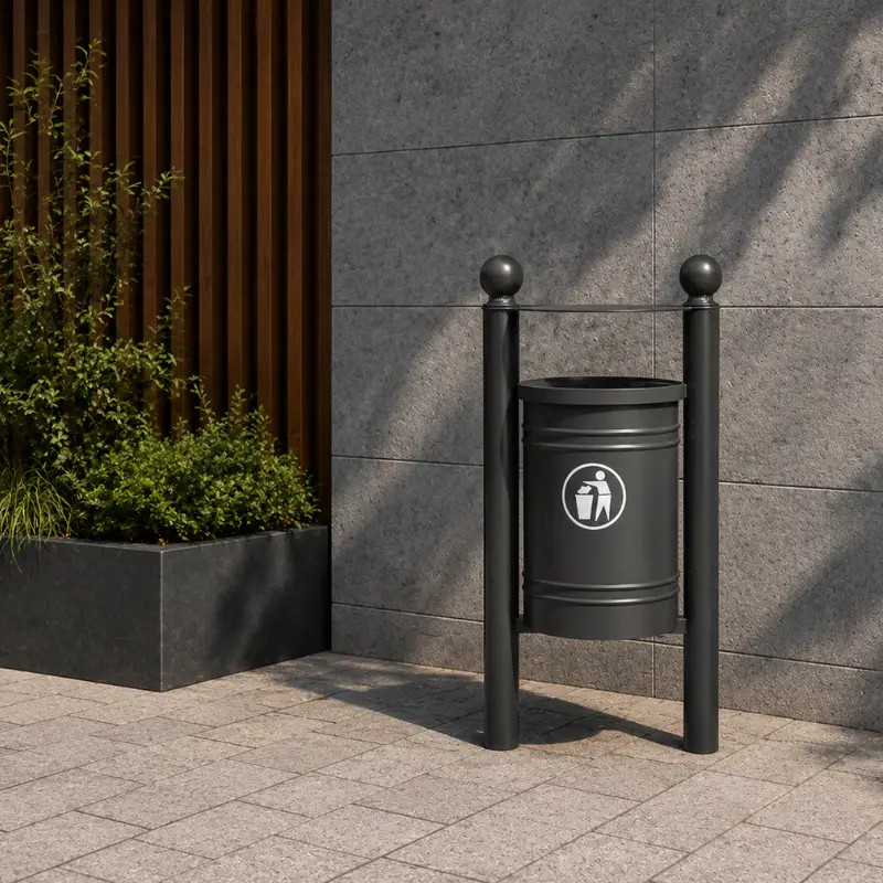 Poubelle de ville basculante Saintonge Boule 40L Prossentiel