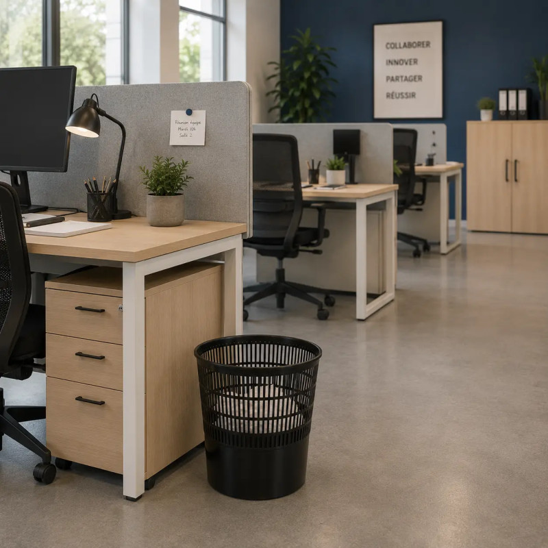 Lot de 20 petites corbeilles à papier - Noir - 16L Prossentiel