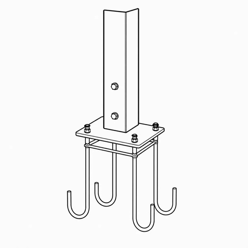 Gabarit de scellement 210 x 210 mm pour support principal | Prossentiel