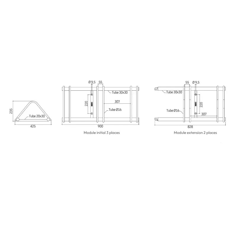 Module complémentaire 2 places - Support vélos Infinite Prossentiel
