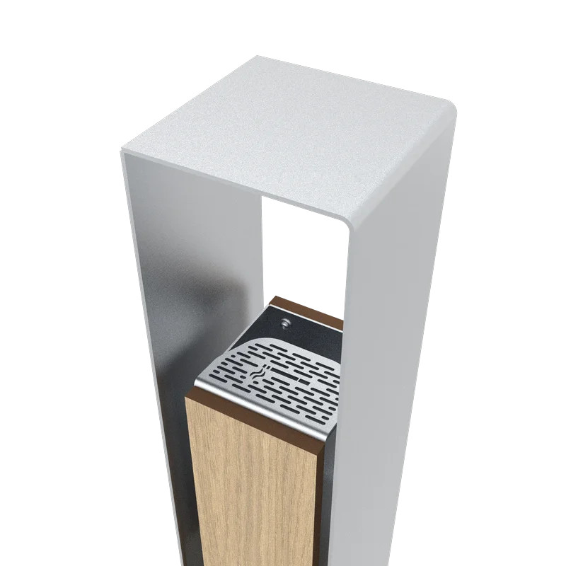 Cendrier extérieur design inox et compact HPL Lotan 1,5L Prossentiel