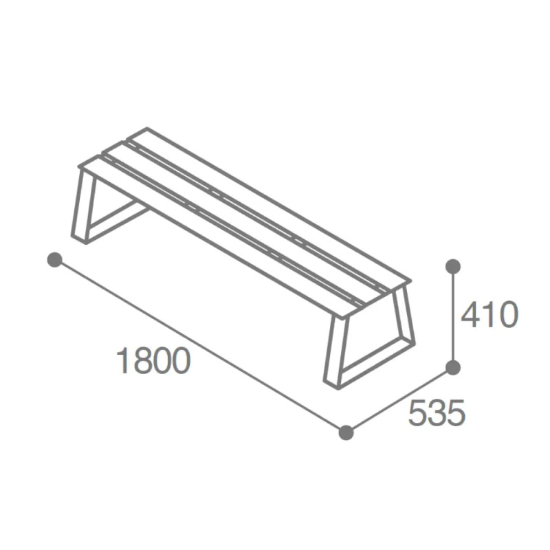 Banquette urbaine 100% plastique recyclé Havane Prossentiel