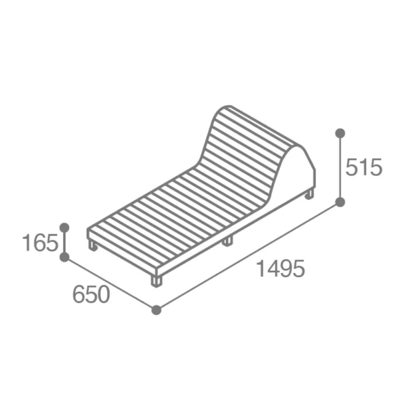Chaise longue stratifié compact HPL Madrid Prossentiel