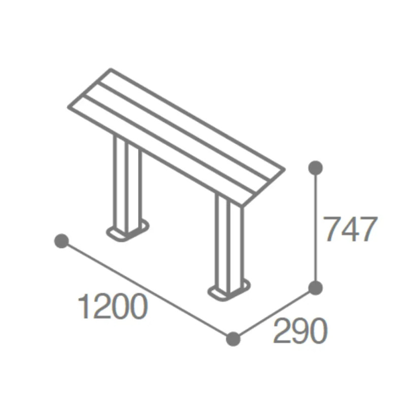 Assis-debout stratifié compact HPL Cancale 2 places Prossentiel