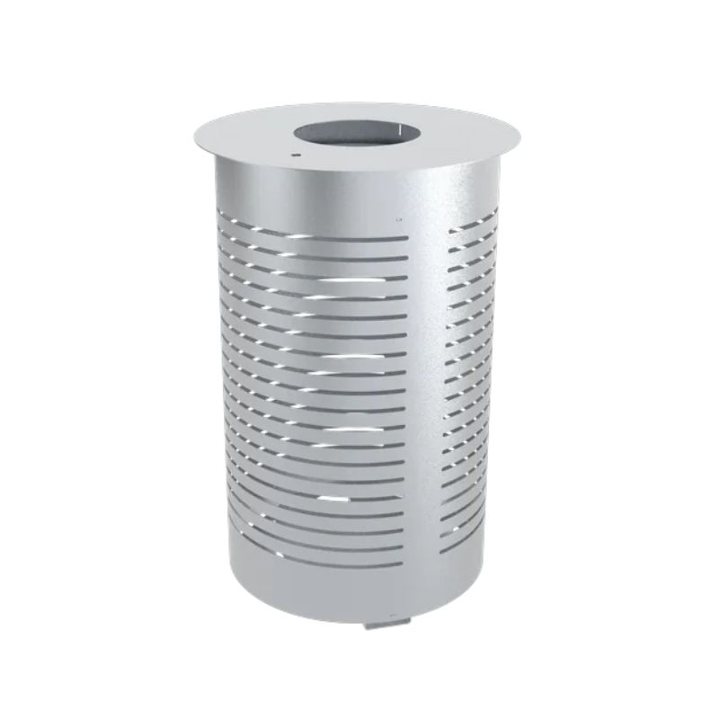Poubelle urbaine inox ronde Citady 80L Prossentiel