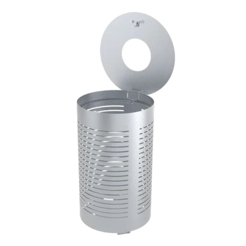 Poubelle urbaine inox ronde Citady 80L Prossentiel