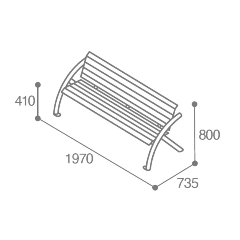 Banc extérieur stratifié compact HPL Sydney Prossentiel