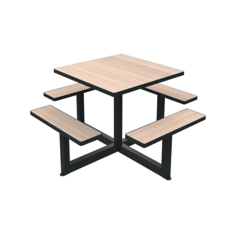 Table de pique-nique carrée compact HPL Orpin 4 ou 8 places Prossentiel