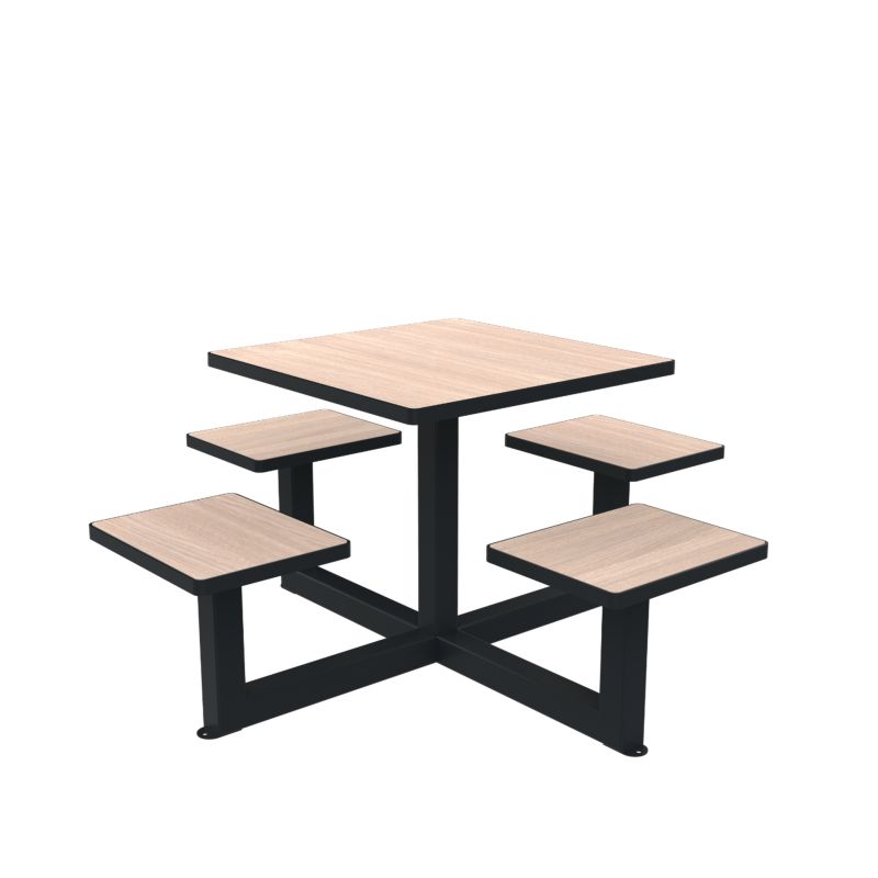 Table de pique-nique carrée compact HPL Orpin 4 ou 8 places Prossentiel