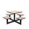 Table de pique-nique carrée compact HPL Orpin 4 ou 8 places Prossentiel