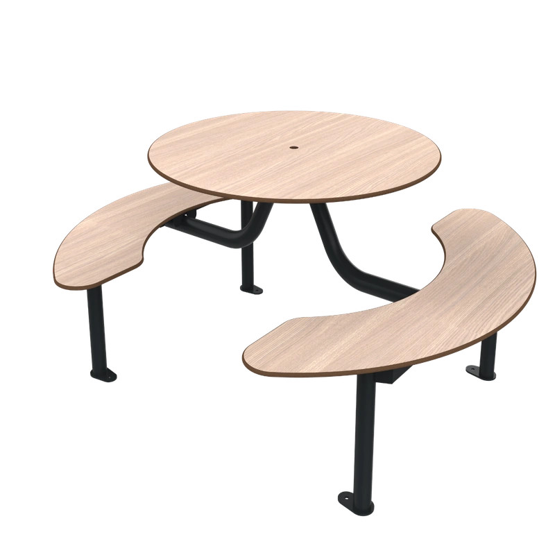 Table de pique-nique ronde stratifié compact HPL Moka Prossentiel
