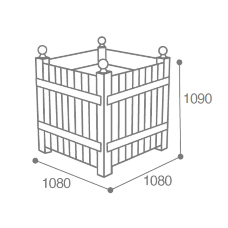 Bac d'orangerie Boule HPL aspect bois Zestia - 575L Prossentiel