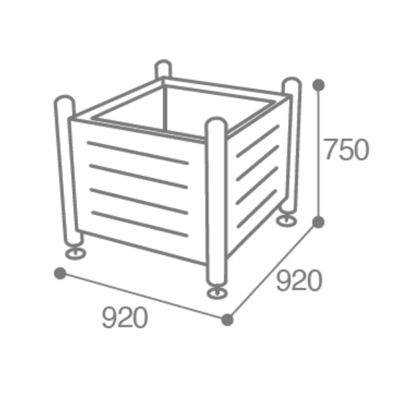 Jardinière urbaine carrée en inox Allur - 175L Prossentiel