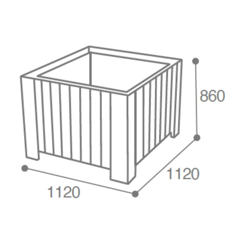 Jardinière bois carrée sur pieds Florim Prossentiel