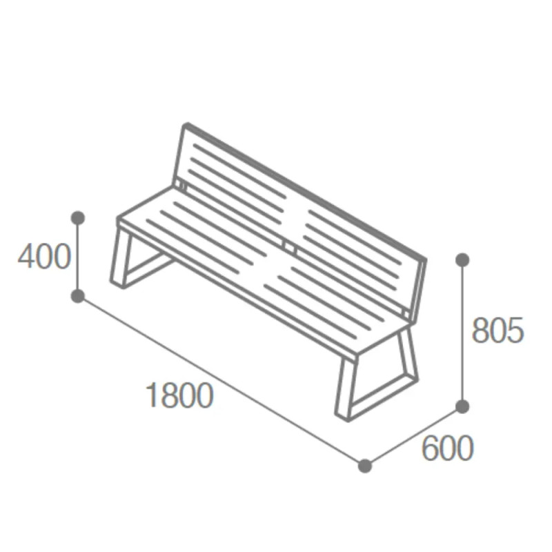 Banc public en inox Havane Prossentiel Prossentiel