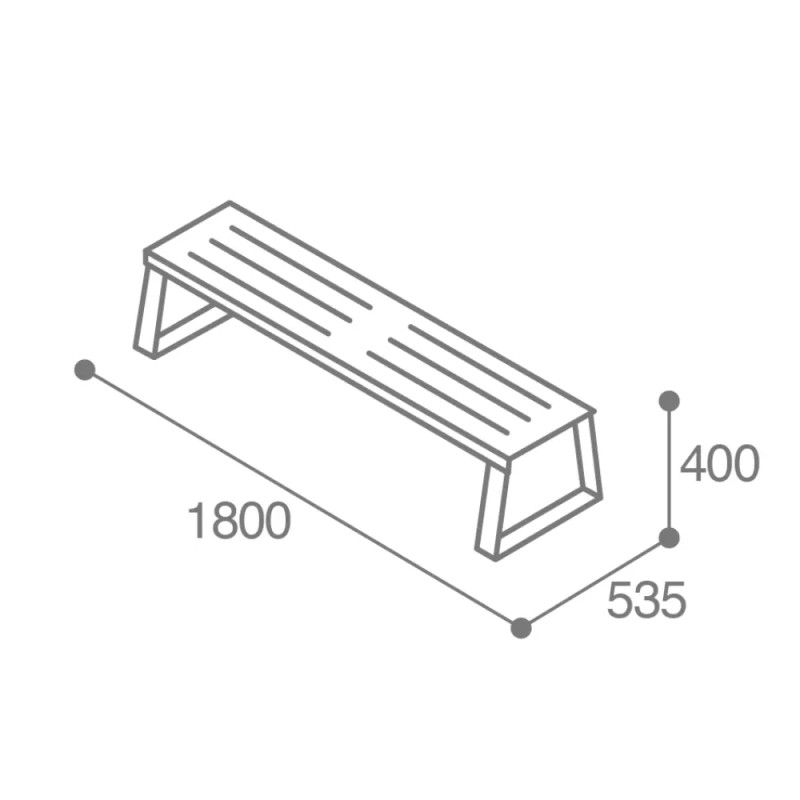 Banquette publique en inox Havane Prossentiel
