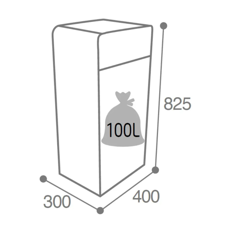 Poubelle urbaine inox rectangle Urbeo 60L Prossentiel