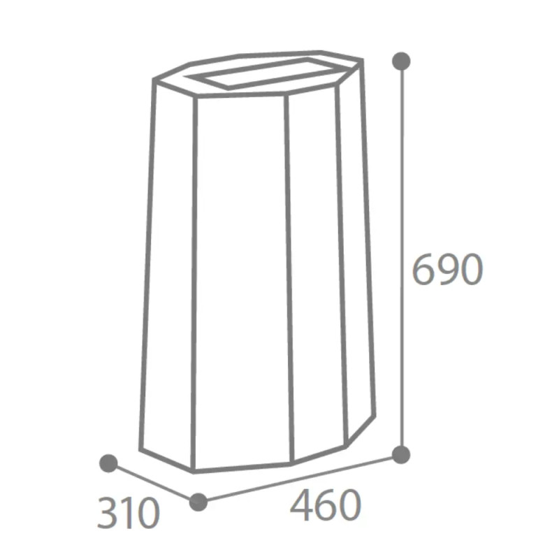Cendrier design en béton Ondine 2L Prossentiel